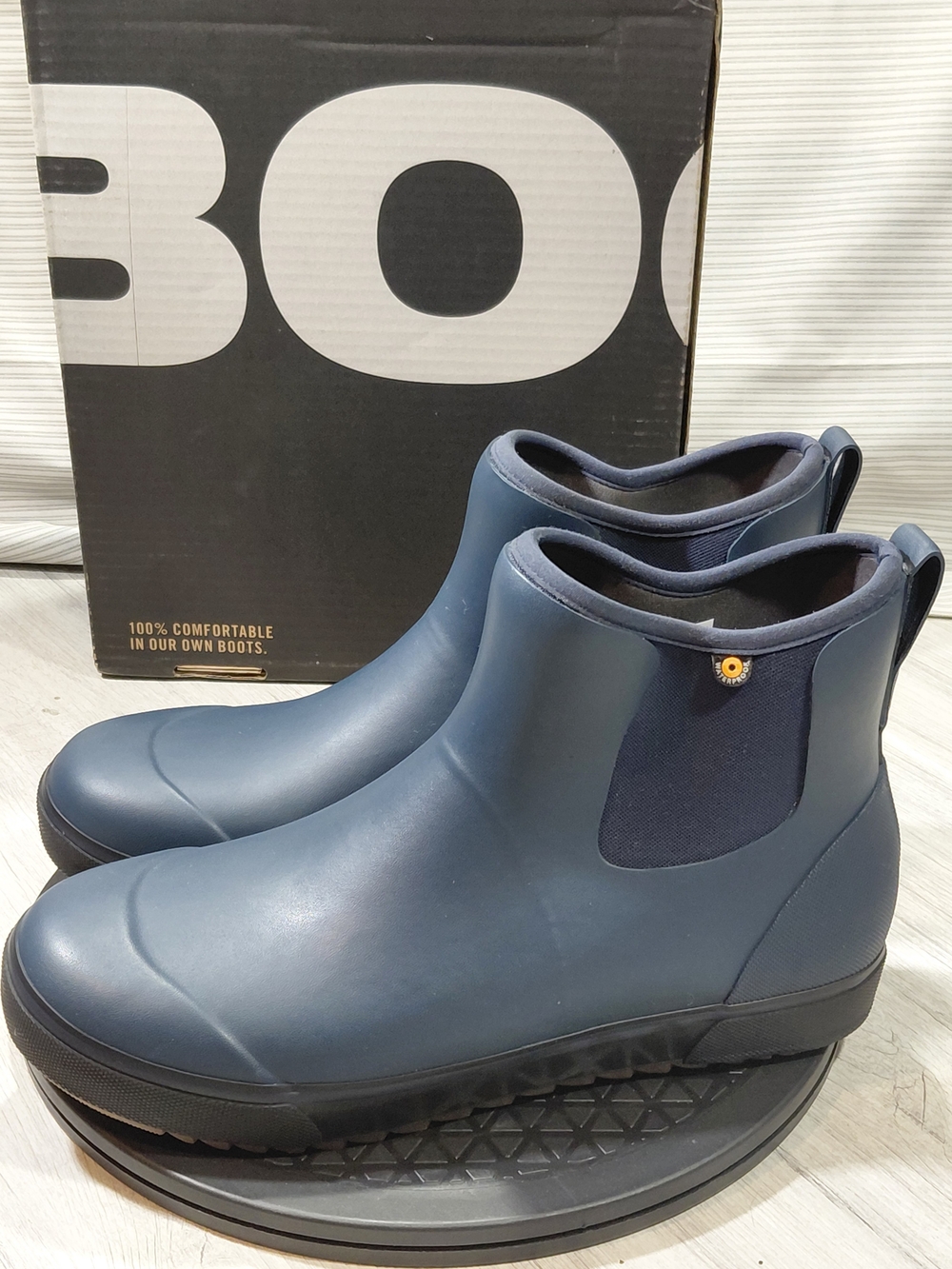 NEW Bogs Mens Kicker Chelsea Neo 100% Waterproof Rain Boots Navy Size 10